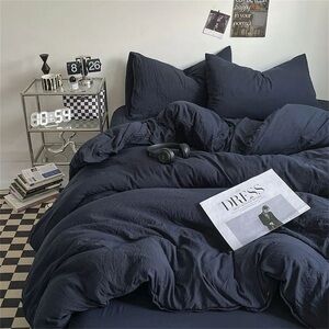 NEW Denim Blue Duvet cover and two pillow covers